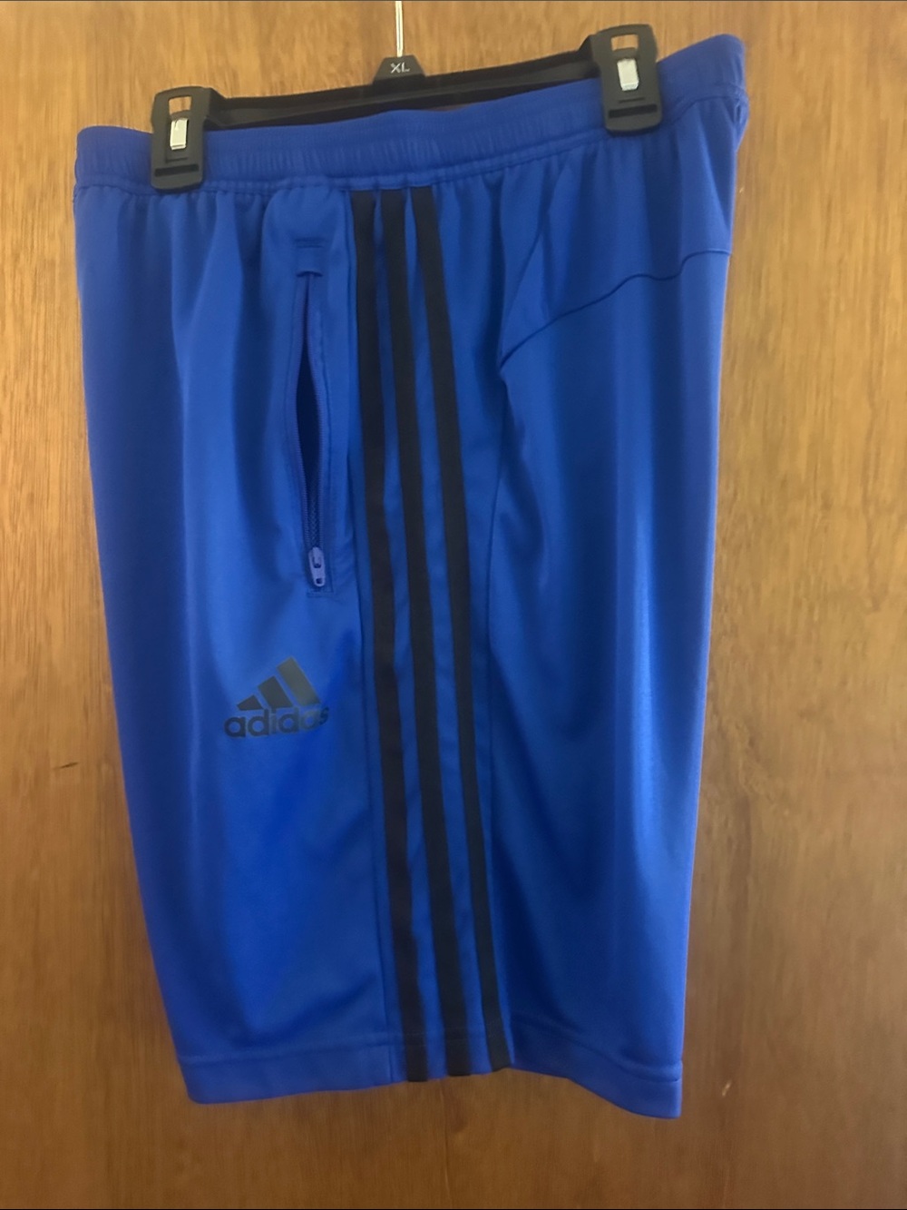 adidas Men's Royal Blue Athletic Shorts with Black Stripes